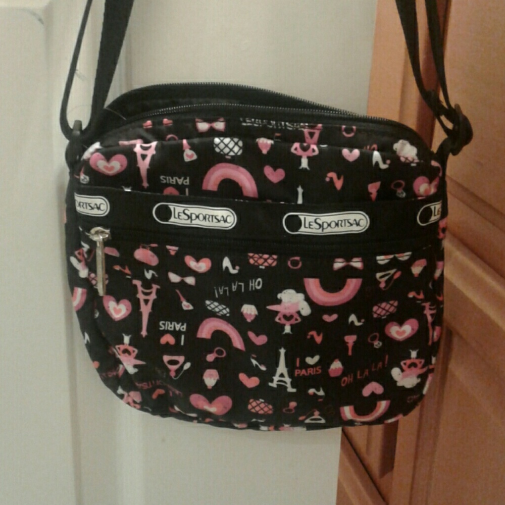 LeSportsac Black & Pink Crossbody Bag